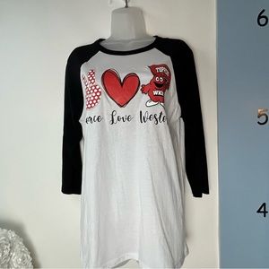 Bella‎ Canvas Black White T-Shirt "Toppers" Peace, Love, Western Medium